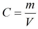 Equation for Mass per Volume Solution Concentration