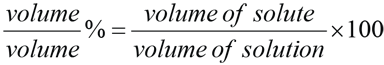 Equation for Volume/Volume Percent Solution Concentration