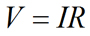 Ohm's law equation